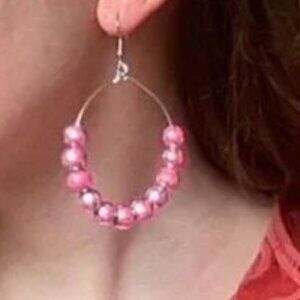 Unique Handmade Pink Silver Earrings